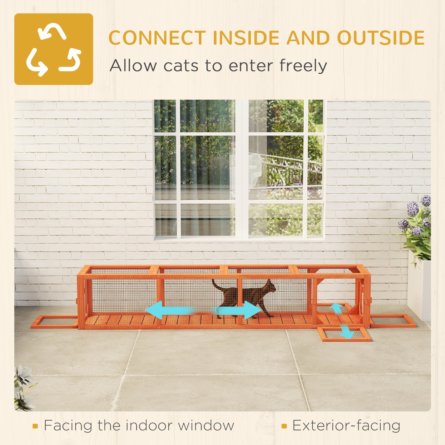 Tunnel pour chat extensible 200cm forme L extérieur