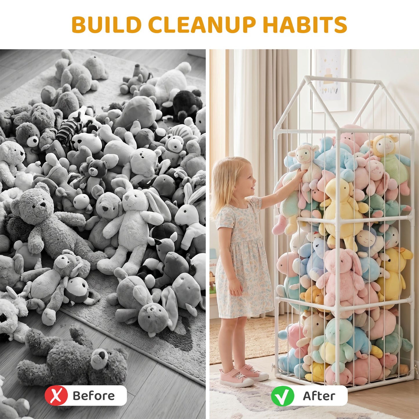 Rangement à jouets style zoo cage 47x47x132 cm