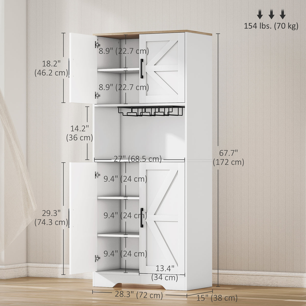 Armoire de cuisine style champêtre avec comptoir
