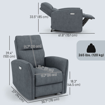 Fauteuil inclinable électrique en tissu simili-cuir