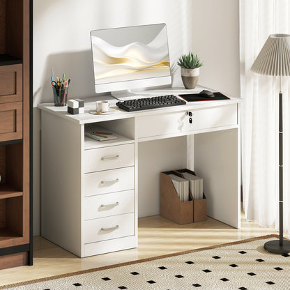 Bureau d'ordinateur de travail avec tiroir verrouillable