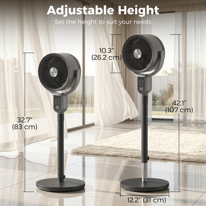Ventilateur sur pied silencieux 8 vitesses avec aromathérapie