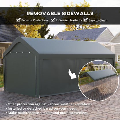 Abri d'auto portatif 3 x 6 m avec portes enroulables