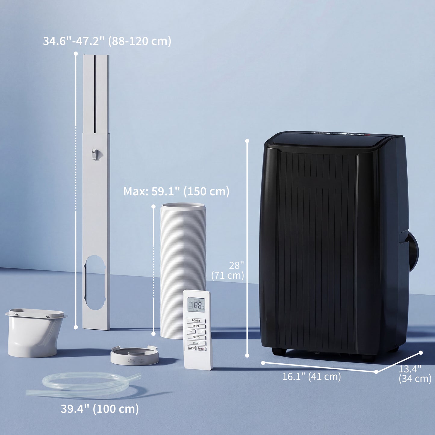 Climatiseur portable 5-en-1 14000 BTU WiFi