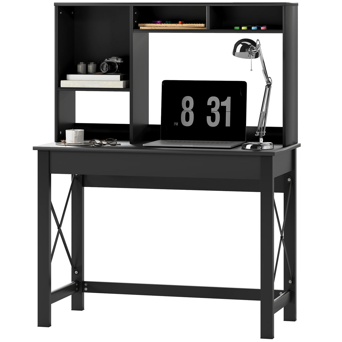 Bureau d'ordinateur avec huche de rangement