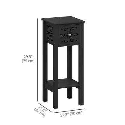Tables de chevet avec tiroir et étagère ouverte ensemble de 2