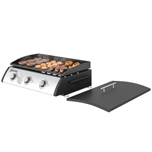 BBQ au propane 3 brûleurs avec plancha antiadhésive