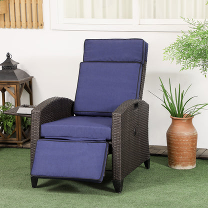 Chaise longue inclinable rotin avec dossier ajustable