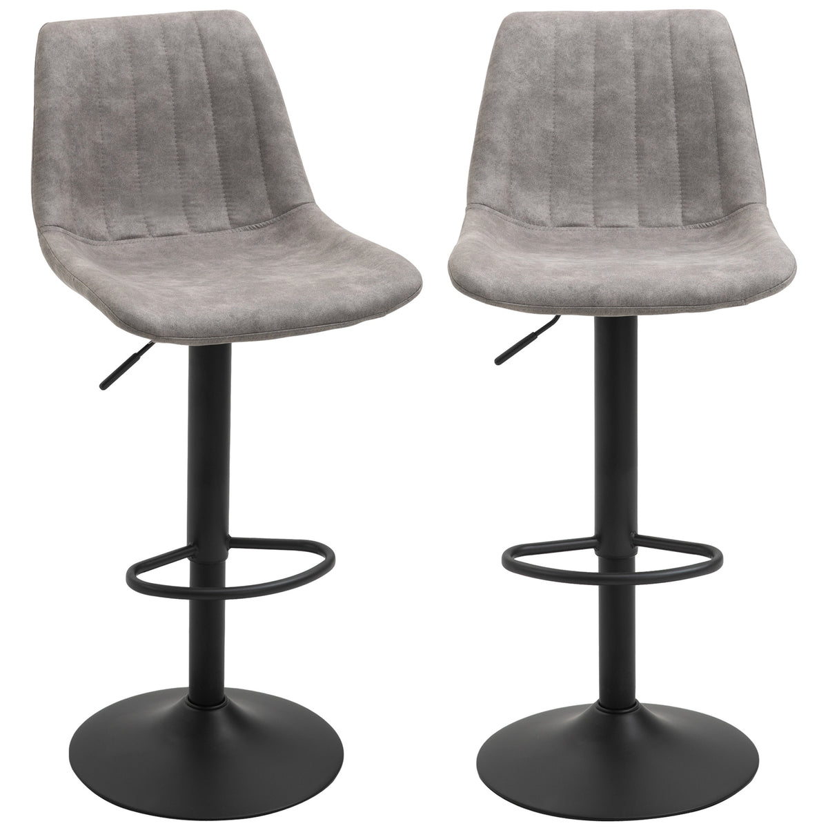 Tabourets de bar réglables lot de 2 — noir