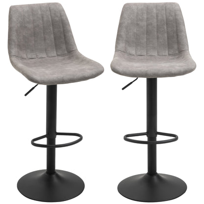Tabourets de bar réglables lot de 2 — noir