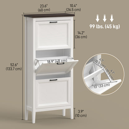 Armoire à chaussures 2 tiroirs à abattant
