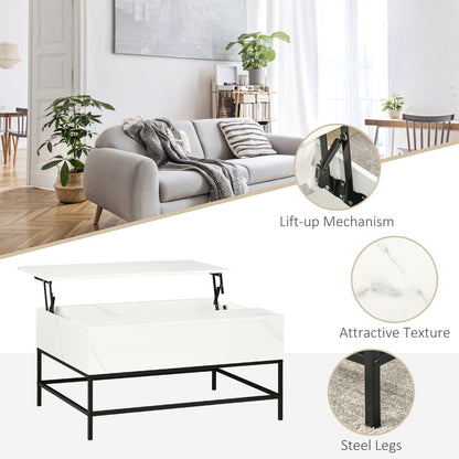 Table basse plateau relevable avec rangement caché