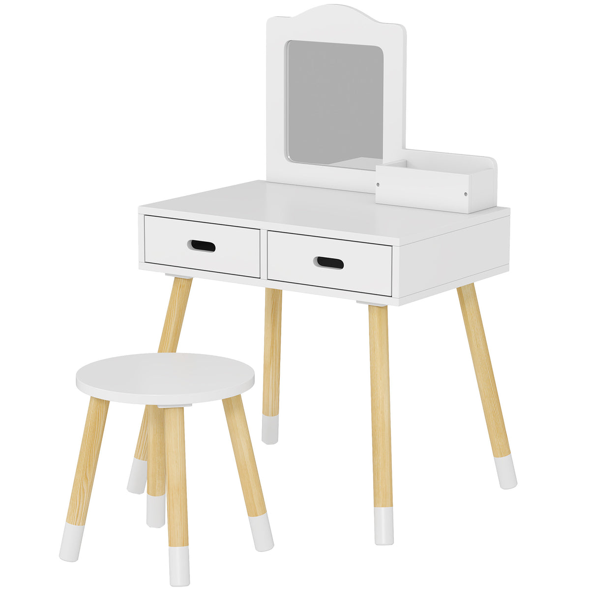 Coiffeuse pour enfants avec miroir et tabouret