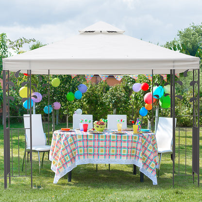 Gazebo de jardin métal toit ventilé double niveau