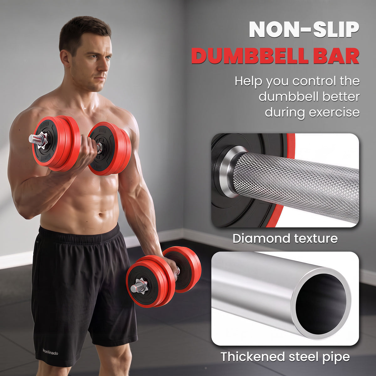 Ensemble haltères et barre de musculation réglable 20 kg