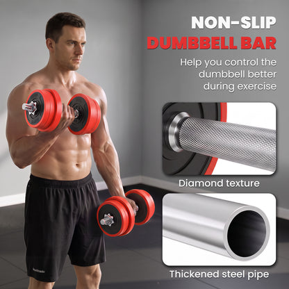 Ensemble haltères et barre de musculation réglable 20 kg
