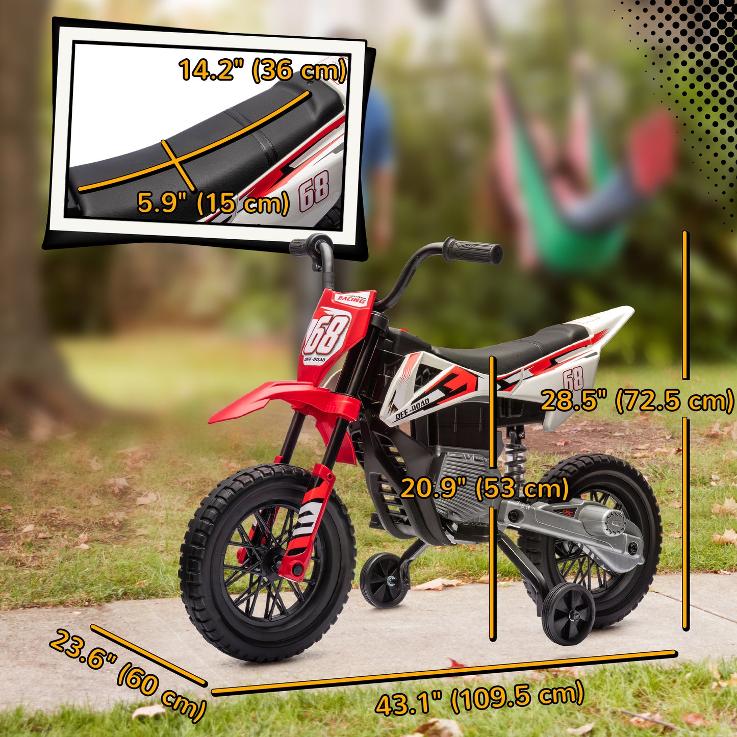 Moto électrique enfant 12V avec roues stabilisatrices