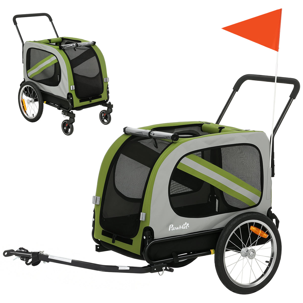 Remorque de velo pour chien 2 en 1
