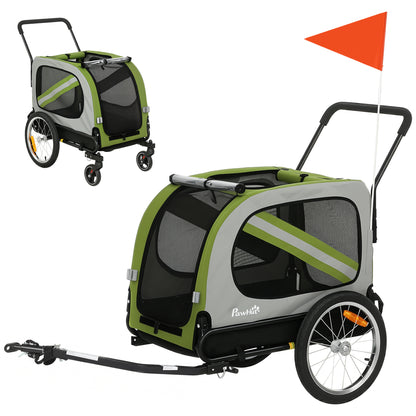 Remorque de velo pour chien 2 en 1