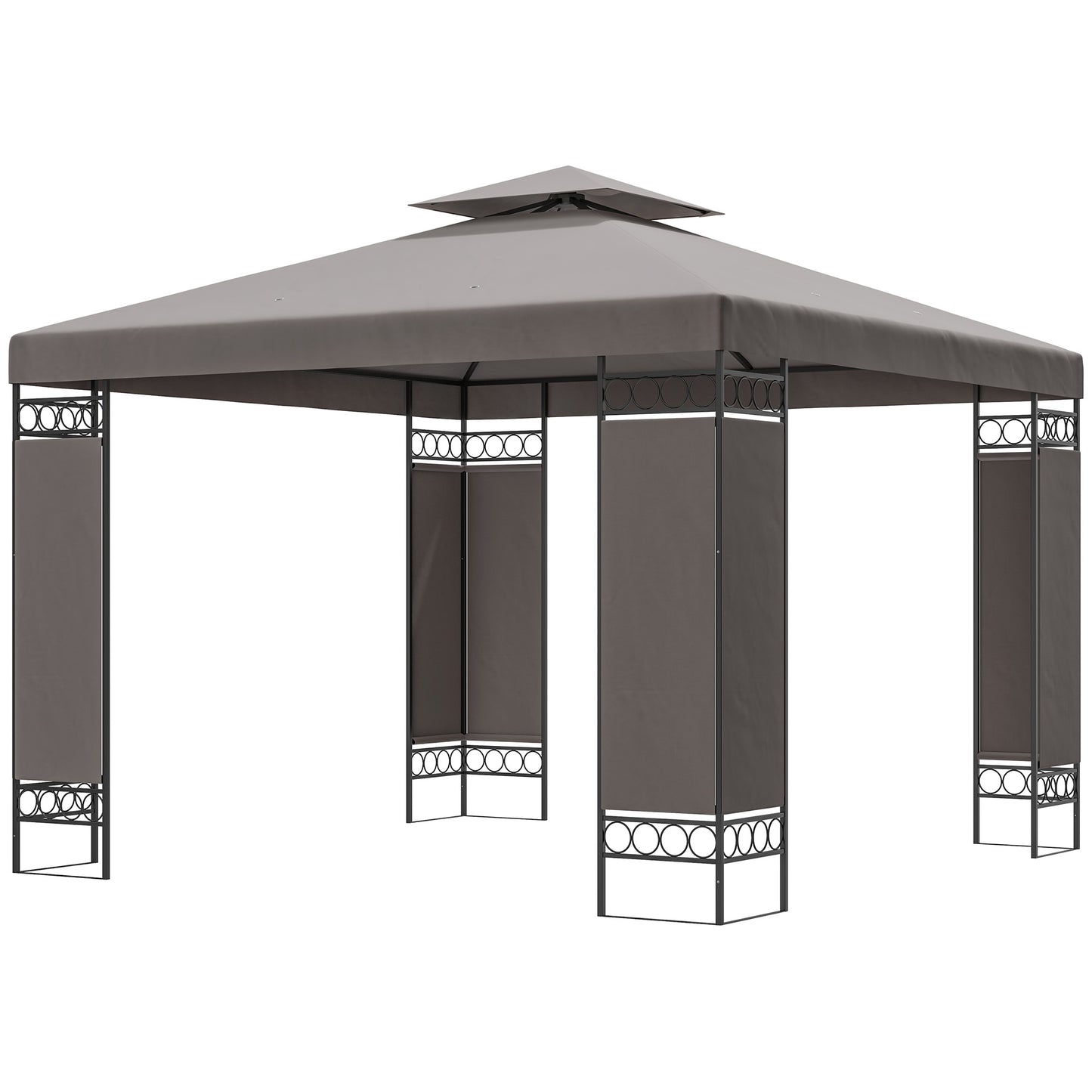 Gazebo double toit avec panneaux écran 3x3m