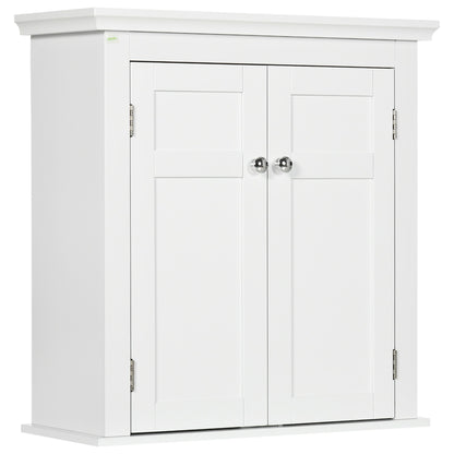 Armoire murale salle de bain portes doubles étagères ajustables