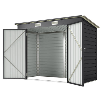 Abri de jardin en acier galvanisé avec double porte