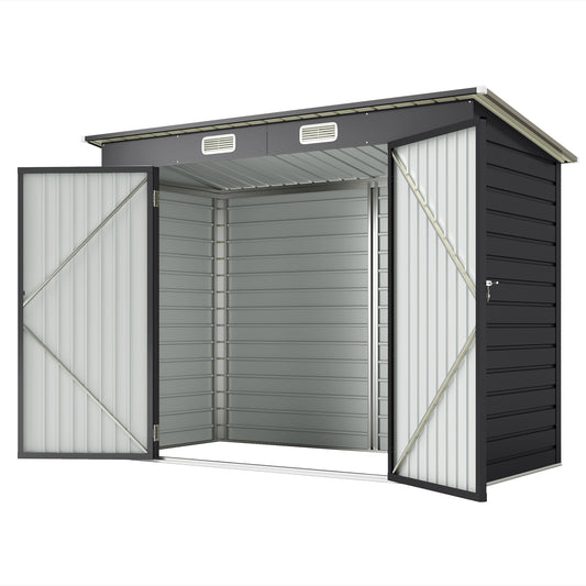 Abri de jardin en acier galvanisé avec double porte