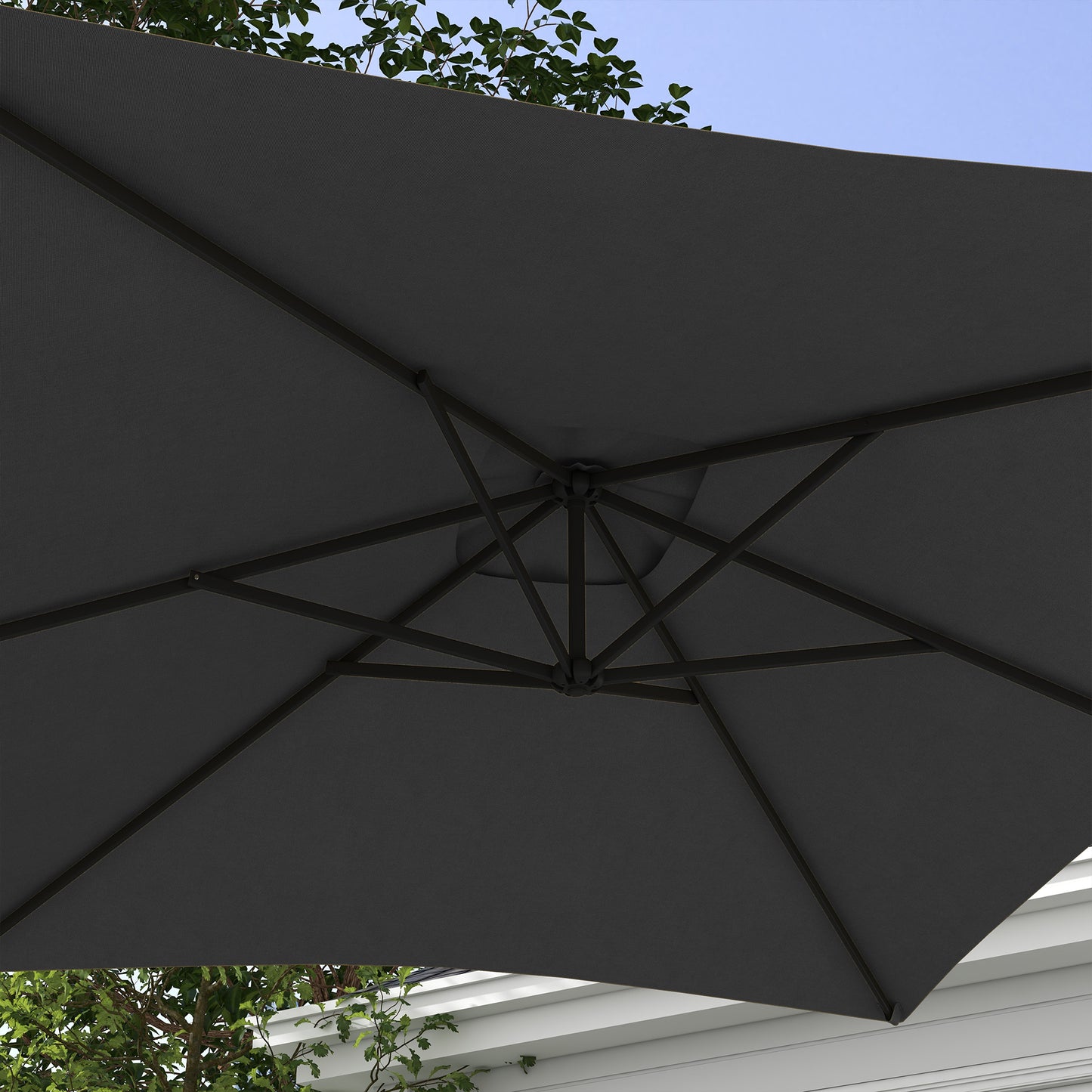 Parasol déporté 3m avec base croisée