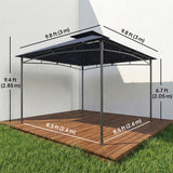 Gazebo de jardin double toit 3 m x 3 m