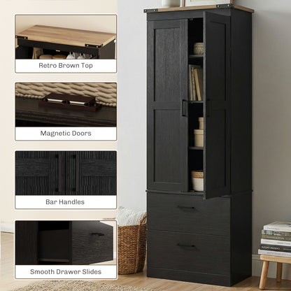 Armoire de cuisine haute 4 niveaux avec tiroirs