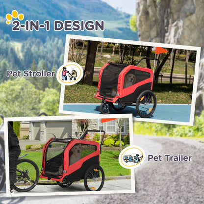 Remorque vélo chien 2-en-1 grands chiens 30 kg