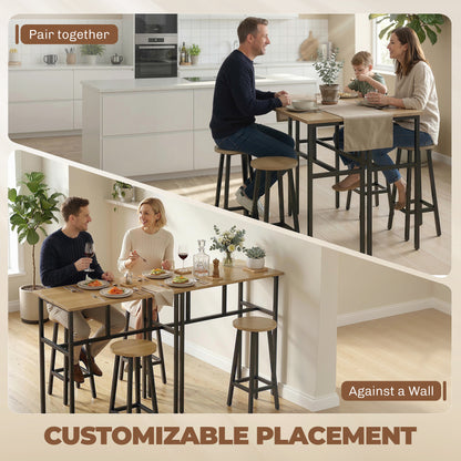 Ensemble bar 6 pièces avec 2 tables et 4 tabourets