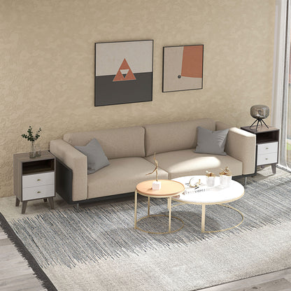 Tables de chevet modernes avec 2 tiroirs — lot de 2