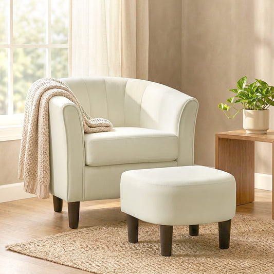 Fauteuil accent moderne avec ottoman et ressorts ensachés