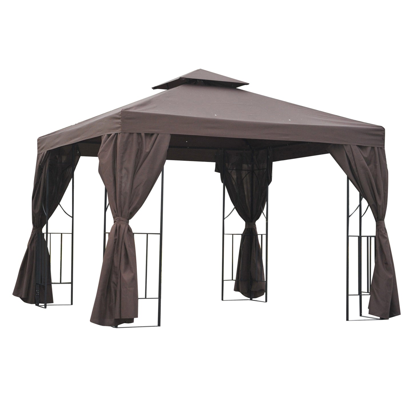Gazebo de patio toit double 3 x 3 m