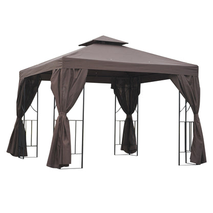Gazebo de patio toit double 3 x 3 m