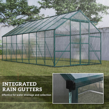Serre de jardin 6,1 x 2,4 x 2,1 m avec ventilation ajustable