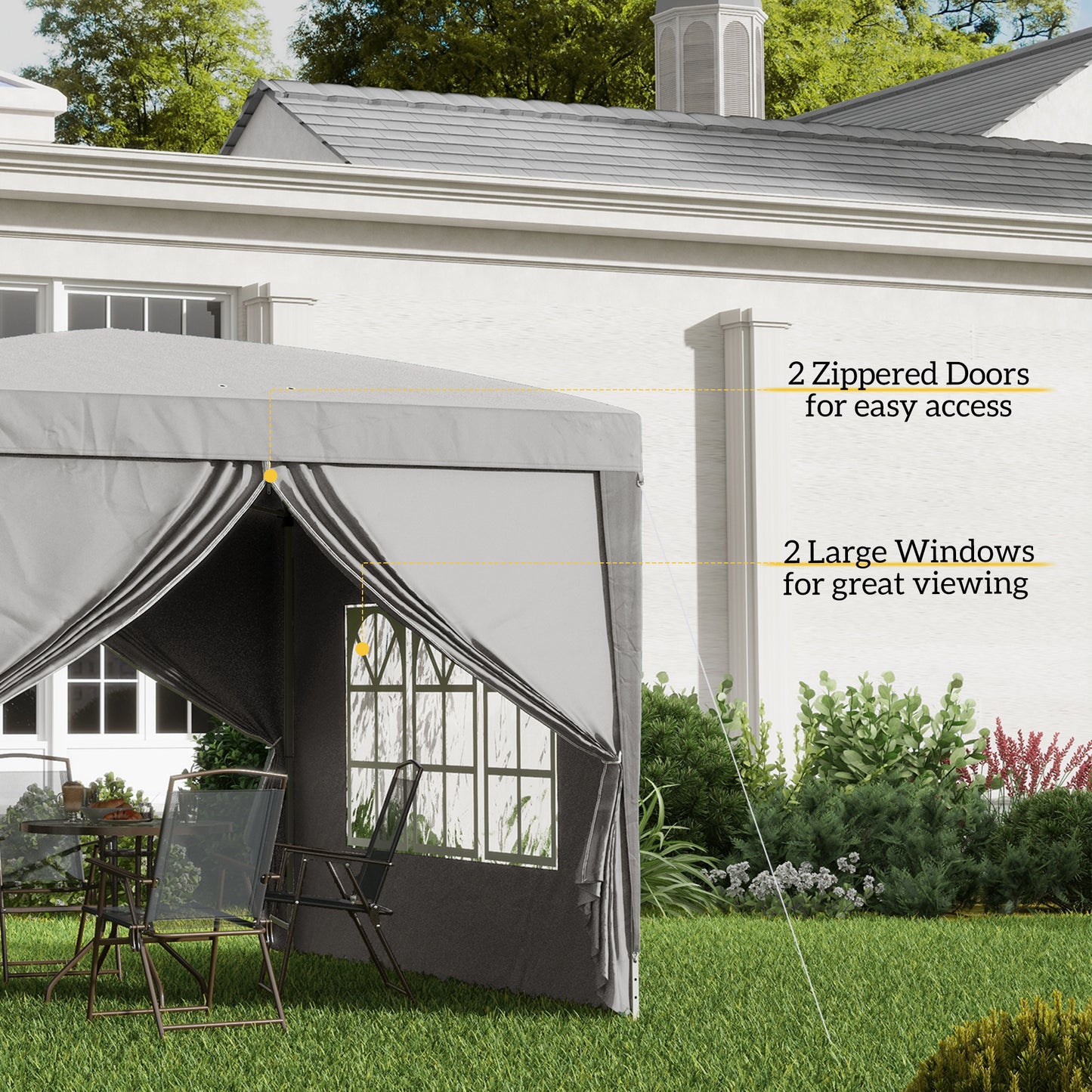 Tente de jardin escamotable 3 x 3 m avec sac de transport