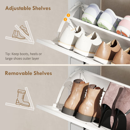 Armoire à chaussures style fermette avec rangement latéral