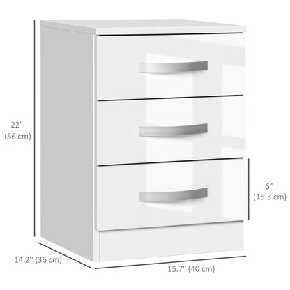 Tables de chevet modernes ensemble de 2 avec 3 tiroirs