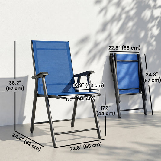 Chaises de patio pliantes en mailles — ensemble de 4