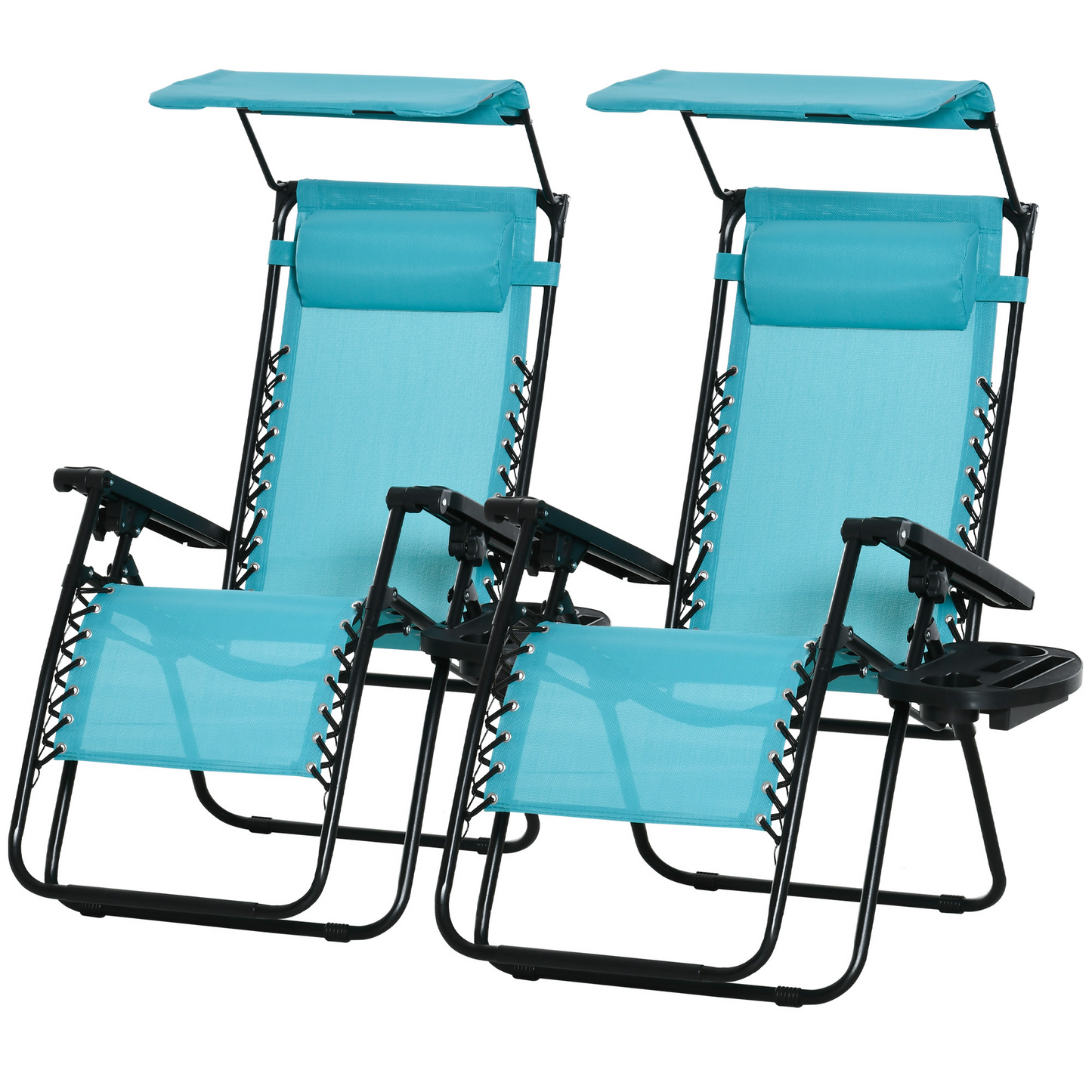 Chaise longue zéro gravité pliable avec auvent
