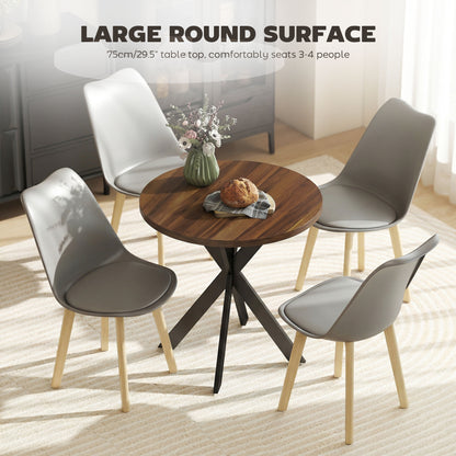 Table à manger ronde contemporaine 74 cm pieds croisés