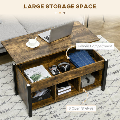 Table basse relevable moderne avec rangement caché