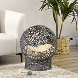 Lit pour chat en corde tissée avec coussin et support