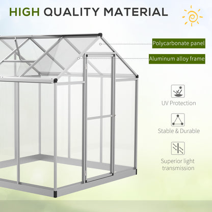 Outsunny Greenhouse 183x189x195cm Polycarbonate Aluminum with Ventilation