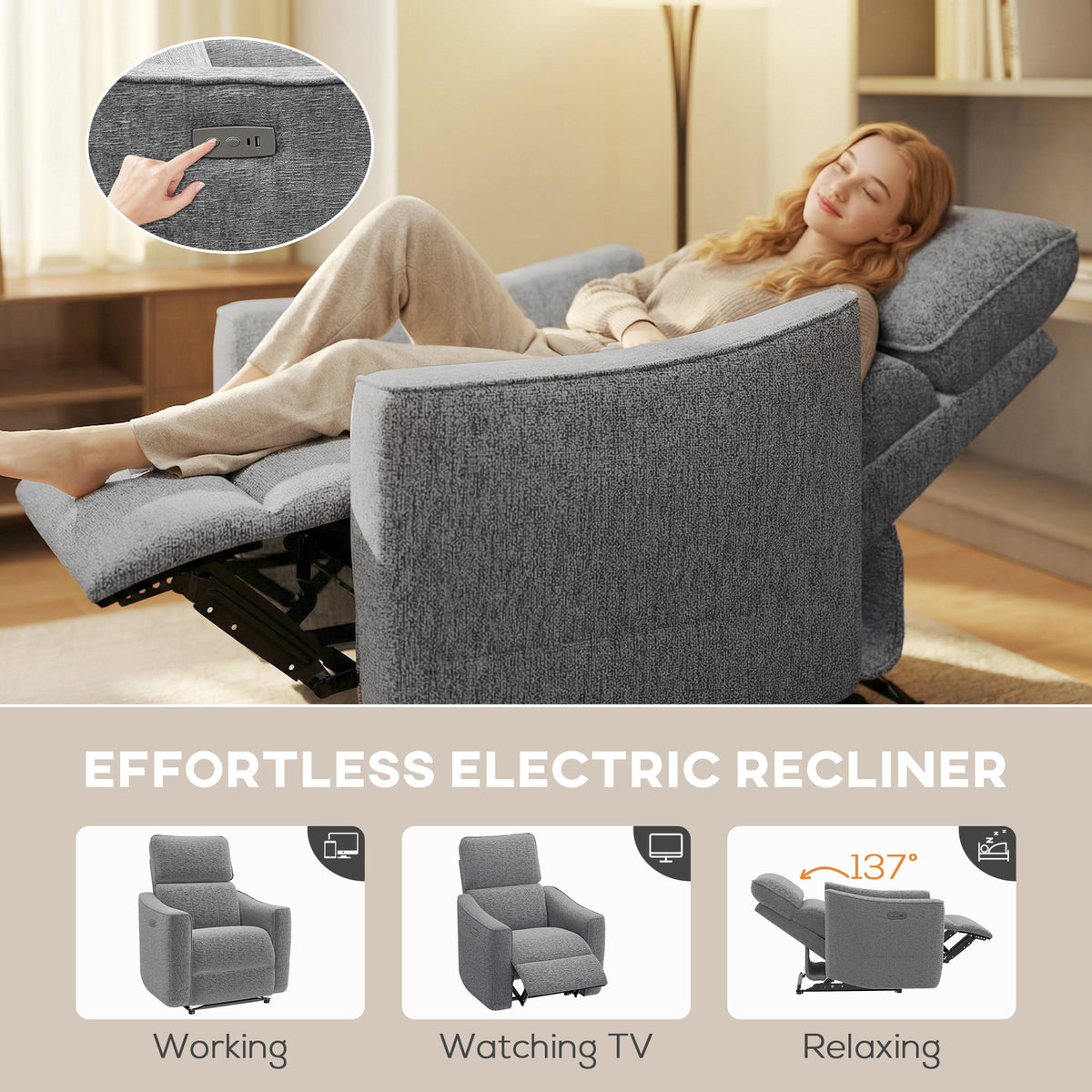 Fauteuil inclinable électrique en chenille