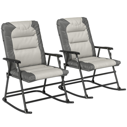 Ensemble 2 chaises berçantes rembourrées avec accoudoirs