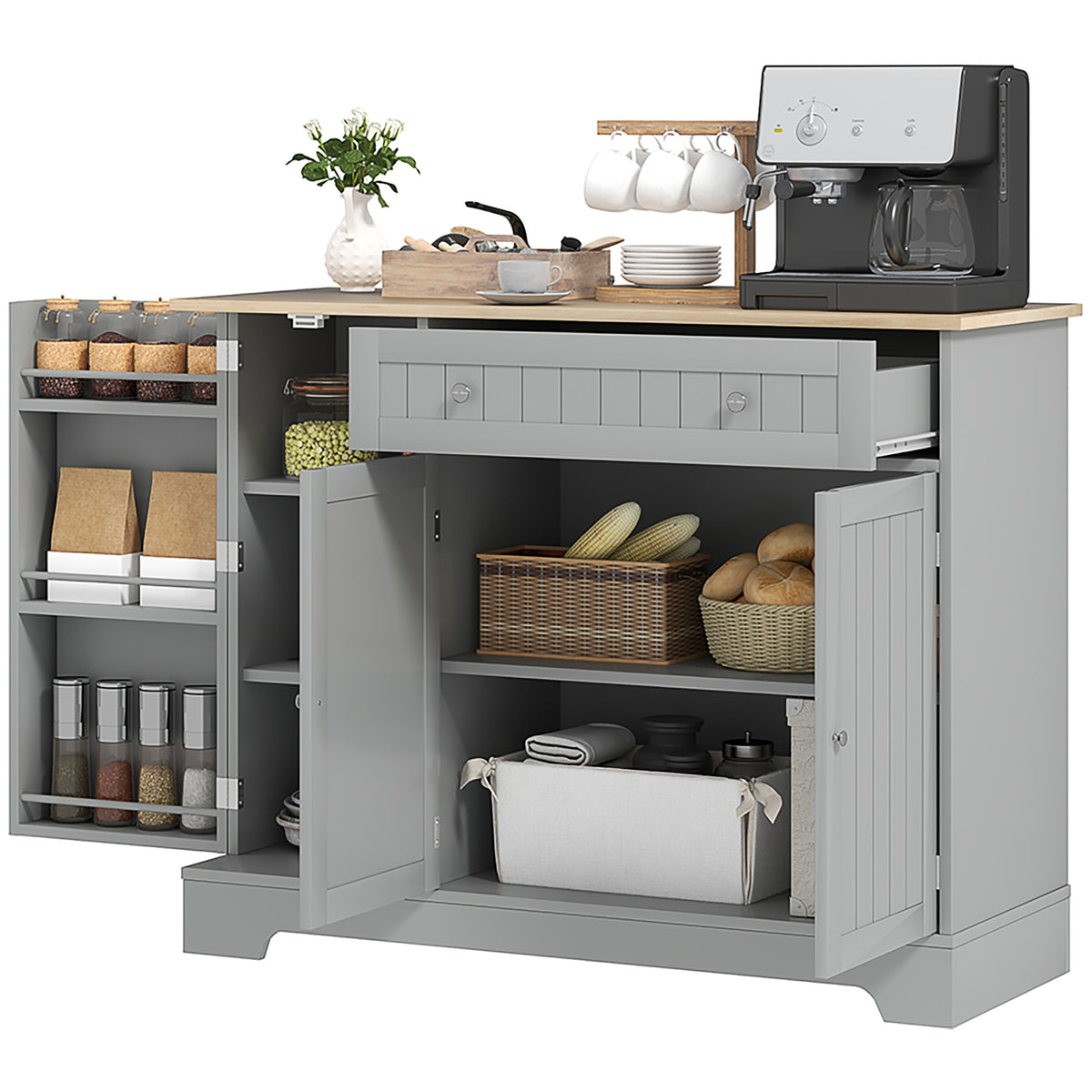 Buffet de cuisine moderne avec tiroir et étagère réglable