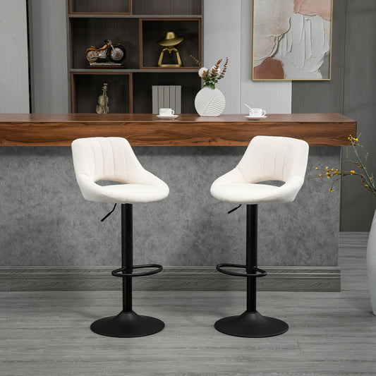 Tabourets de bar pivotants ajustables en lin — Ensemble de 2